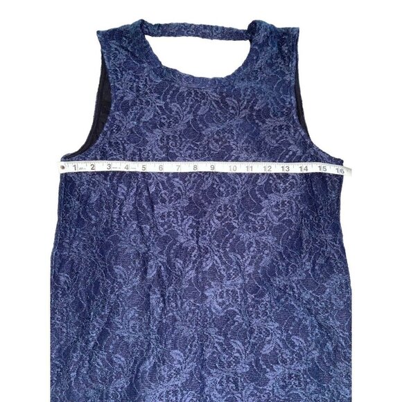 NWT Chaser Womens Navy Blue Lace Open Back Tank Top No Size - Picture 3 of 6